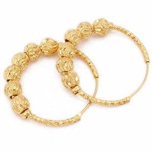 Gold Plated Beaded Hoop Earrings